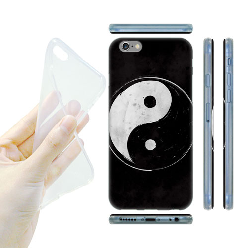 Silikonové pouzdro na mobil Apple iPhone 6 a 6S HEAD CASE YIn a Yang  BW