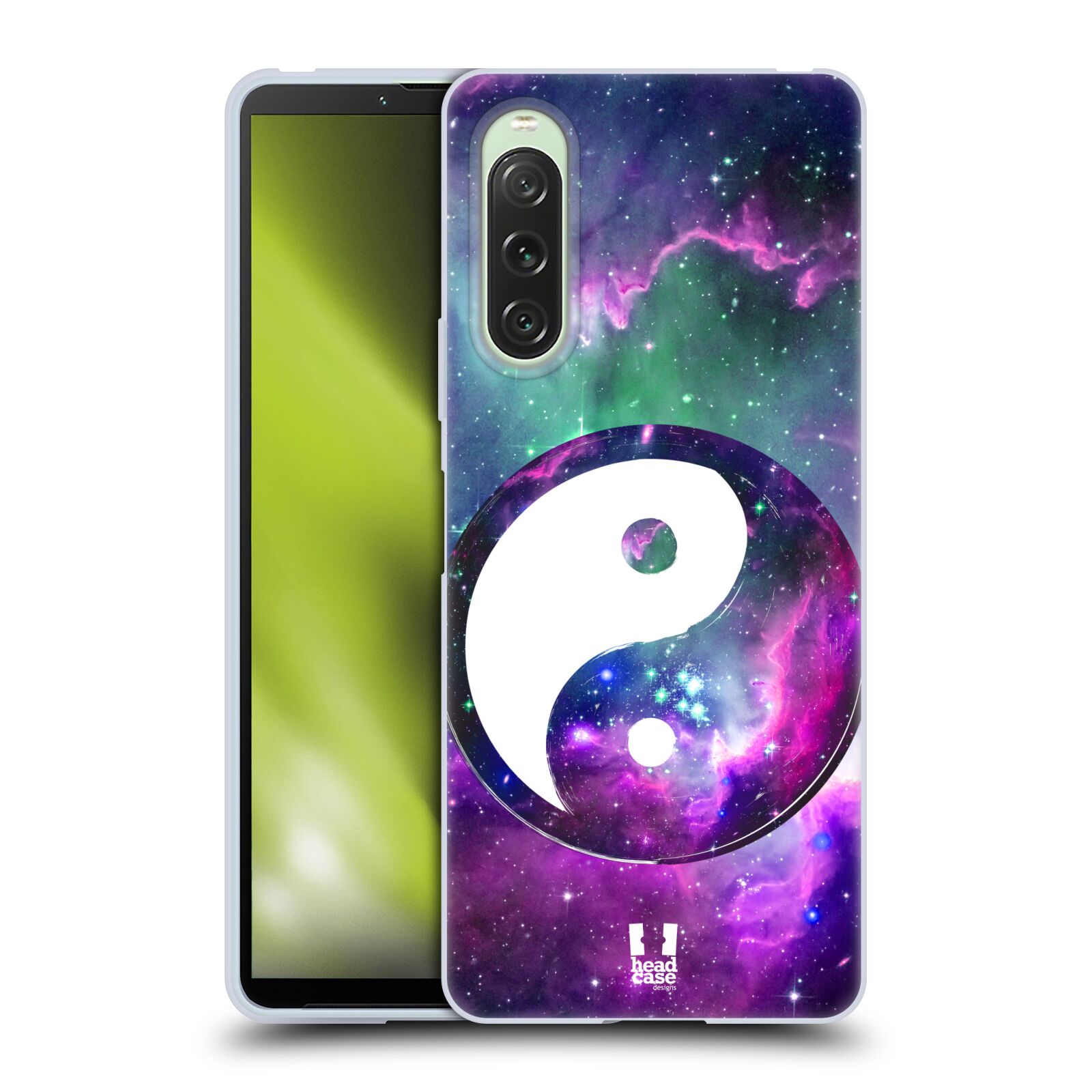 Silikonové pouzdro - Sony Xperia 10 V - Head Case - YIn a Yang PURPLE (Silikonový kryt, obal, pouzdro na mobilní telefon Sony Xperia 10 V s motivem YIn a Yang PURPLE)