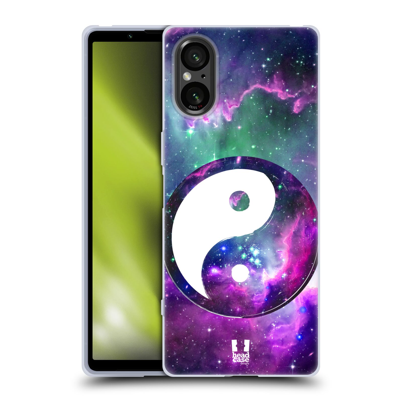 Silikonové pouzdro - Sony Xperia 5 V - Head Case - YIn a Yang PURPLE (Silikonový kryt, obal, pouzdro na mobilní telefon Sony Xperia 5 V s motivem YIn a Yang PURPLE)