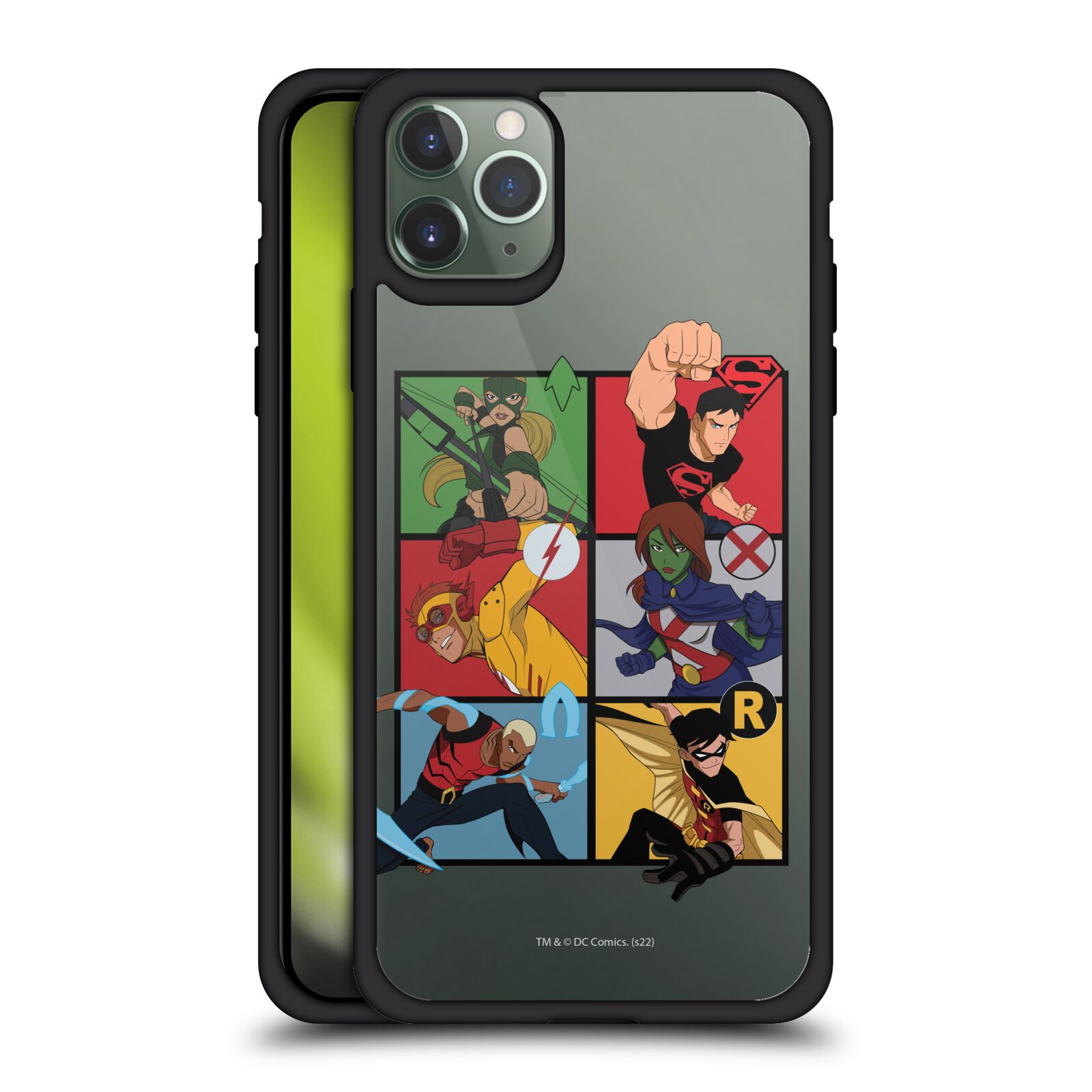 OFFICIAL YOUNG JUSTICE GRAPHICS BLACK SHOCKPROOF FOR APPLE iPHONE PHONES - Picture 8 of 9