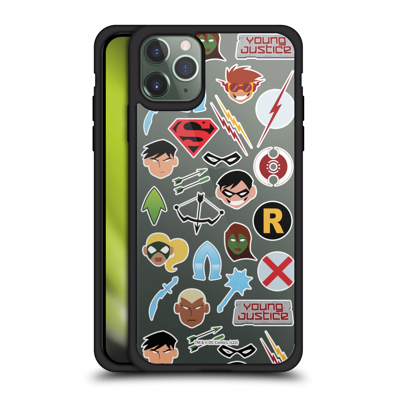 OFFICIAL YOUNG JUSTICE GRAPHICS BLACK SHOCKPROOF FOR APPLE iPHONE PHONES - Picture 9 of 9