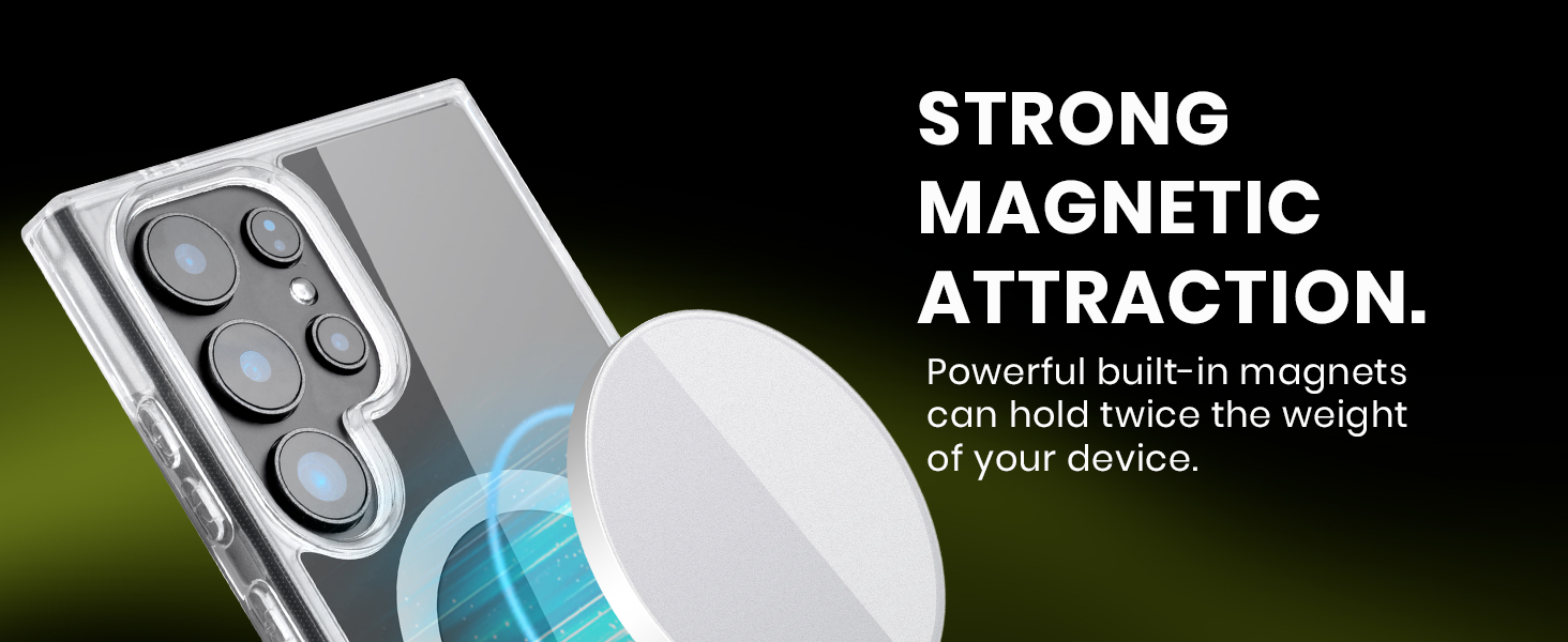 Strong magnetic attraction - powerful built-in magnets can hold twice the weight of your device