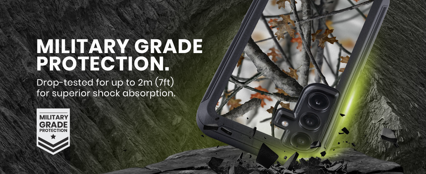 Military grade protection - drop-tested up to 2m (7ft) for superior shock absorption