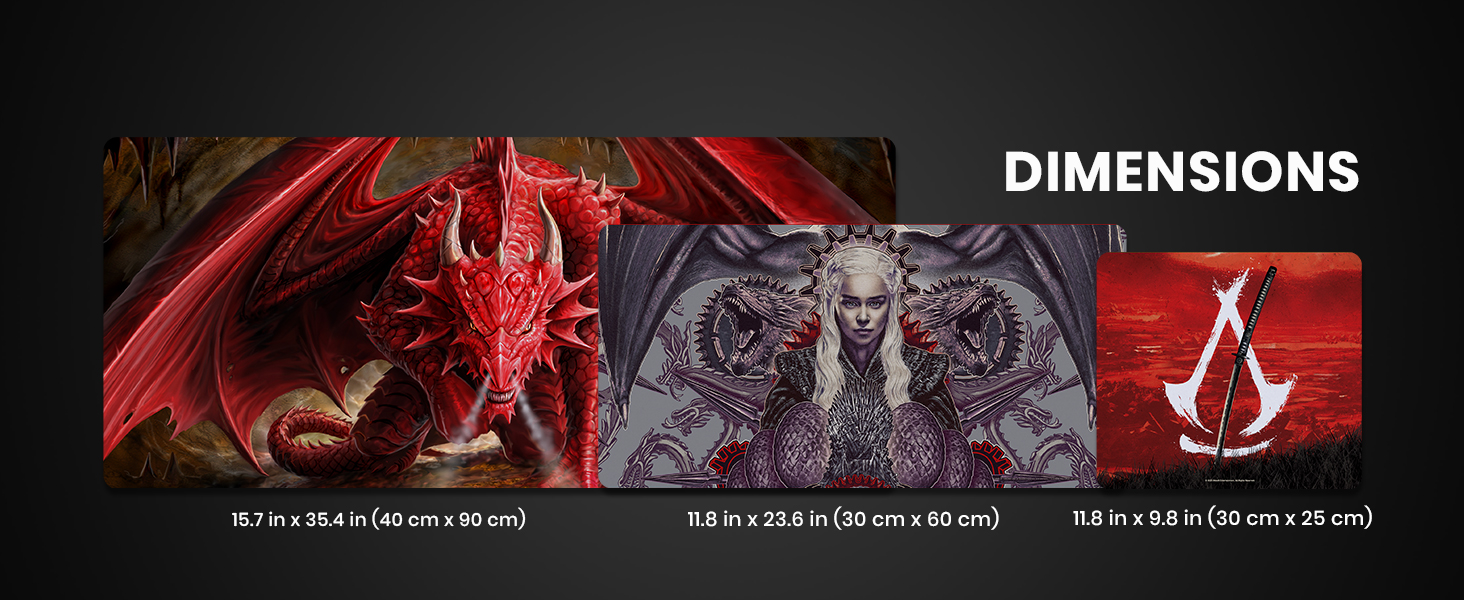 Dimensions - 15.7 in x 35.4 in (40 cm x 90 cm), 11.8 in x 23.6 in (30 cm x 60 cm), 11.8 in x 9.8 in (30 cm x 25 cm)