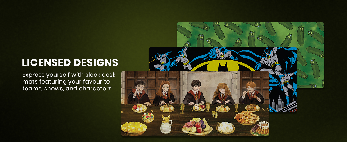 Licensed designs - sleek desk mats featuring your favourite teams, shows and characters