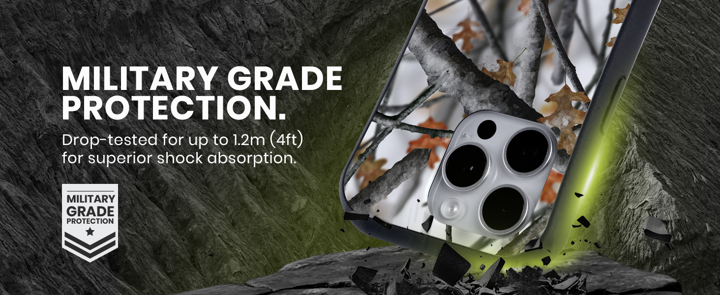 Military grade protection - drop-tested up to 1.2m (4ft) for superior shock absorption