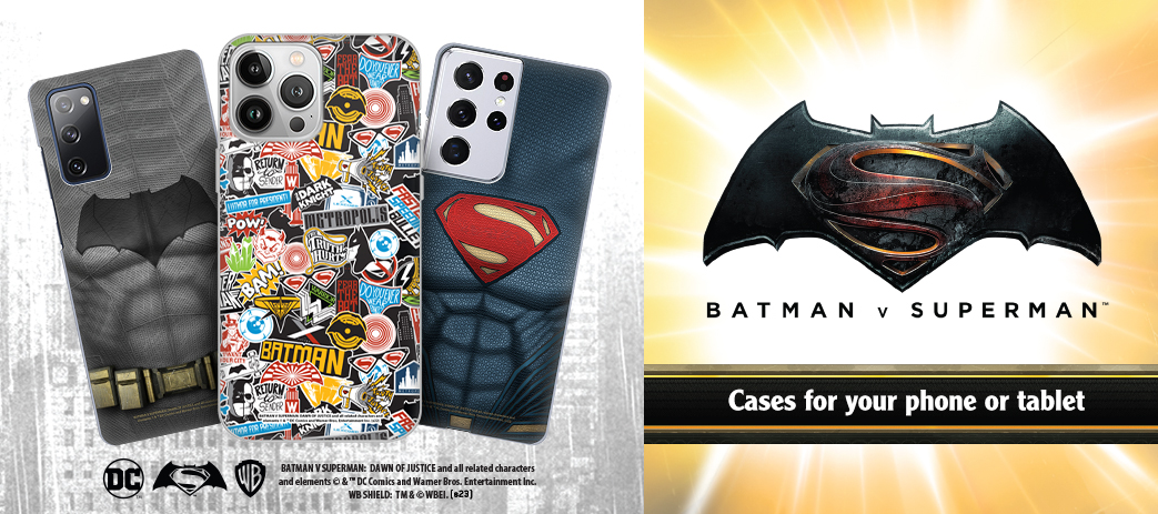 Batman V Superman: Dawn Of Justice Cases, Skins, & Accessories Banner