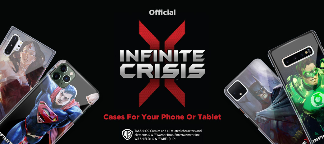 Infinite Crisis Cases, Skins, & Accessories Banner